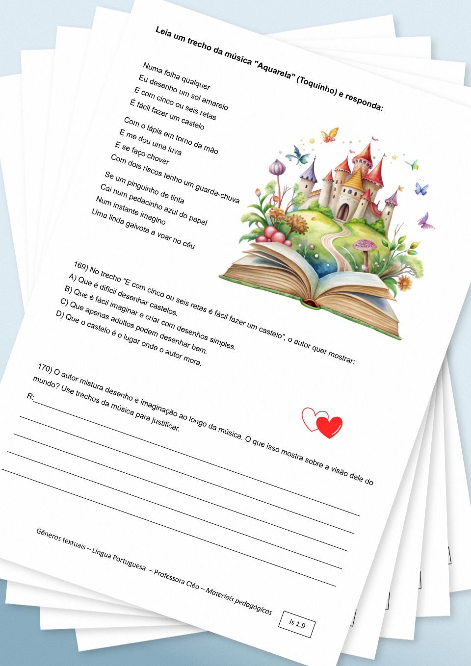Página interna da Apostila de Gêneros Textuais
