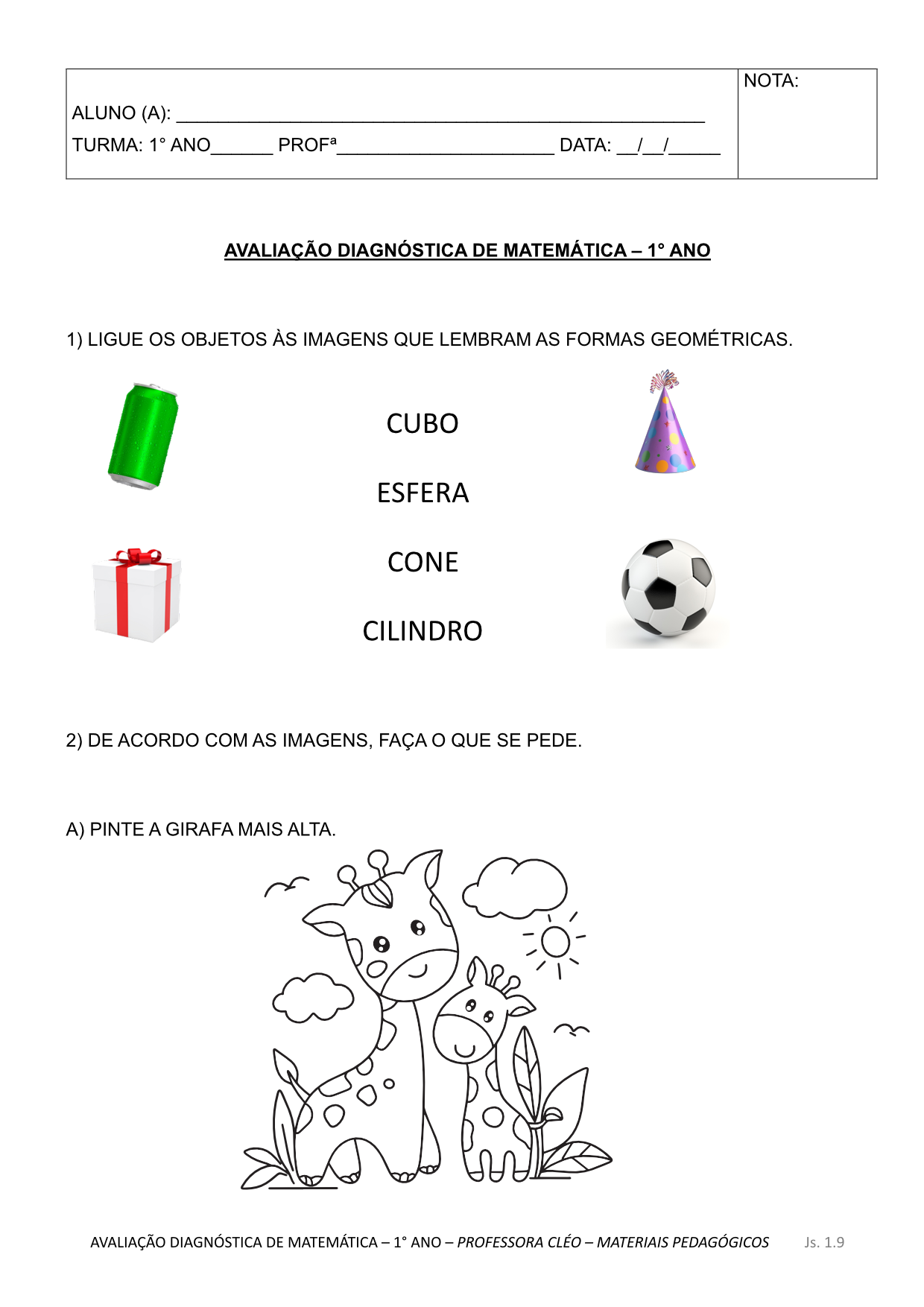 Amostra Matemática 1º Ano