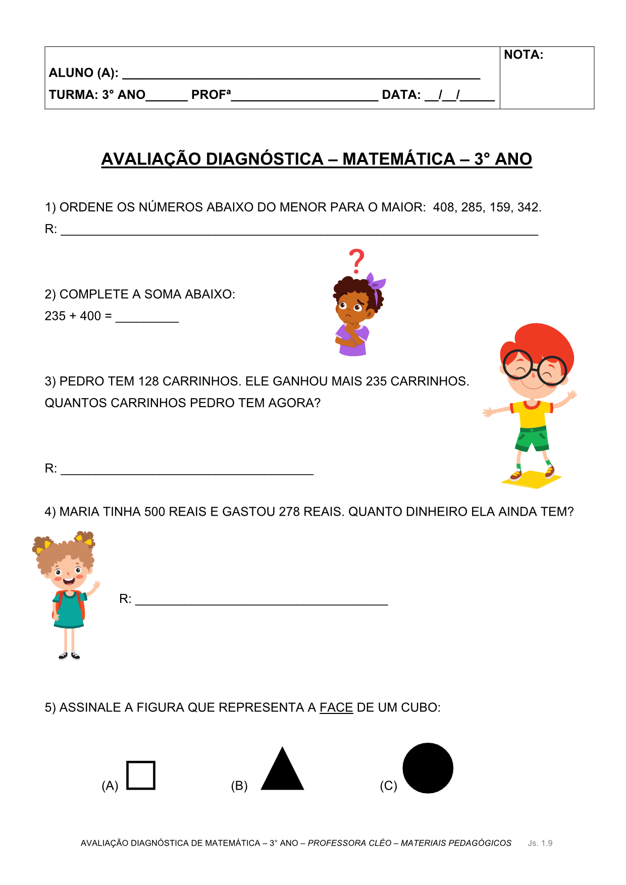 Amostra Matemática 3º Ano